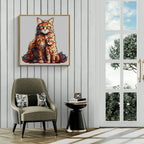 Whimsical Wooden Jigsaw Puzzle- Maine Coon family