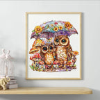 Whimsical Wooden Jigsaw Puzzle- Umbrella Owls