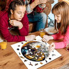 Whimsical Wooden Jigsaw Puzzle- sun and moon tree of life