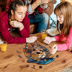 Whimsical Wooden Jigsaw Puzzle-Mechanical Skull & Raven