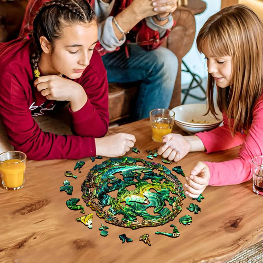 Whimsical Wooden Jigsaw Puzzle- 3D aurora-2