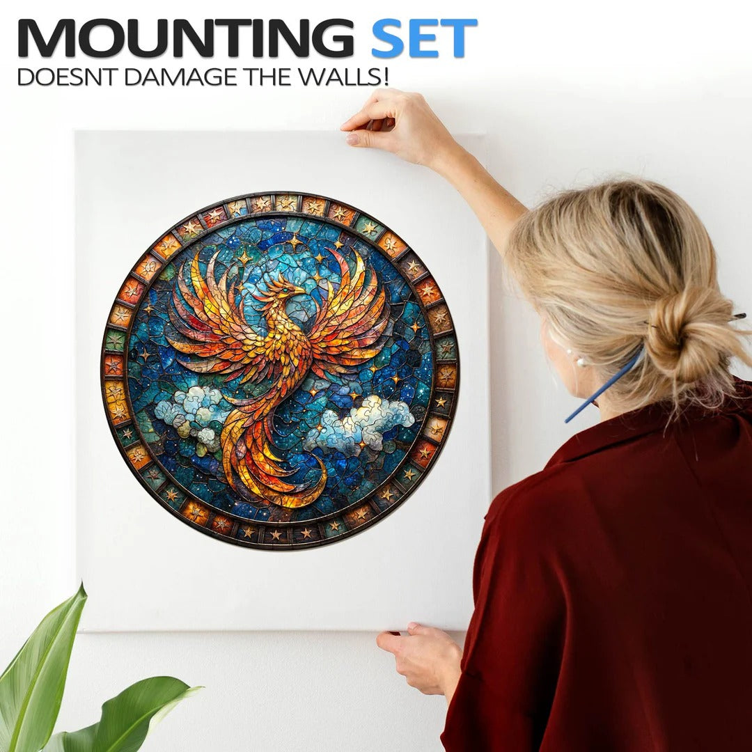 Whimsical Wooden Jigsaw Puzzle-Starry sky Phoenix