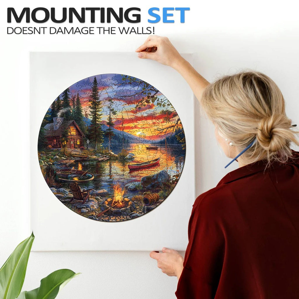 Whimsical Wooden Jigsaw Puzzle-canoe lake-2