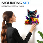 Whimsical Wooden Jigsaw Puzzle- pumpkin and cat