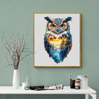 Whimsical Wooden Jigsaw Puzzle- forest owl