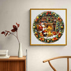 Whimsical Wooden Jigsaw Puzzle-Fireside Santa