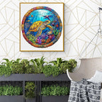 Whimsical Wooden Jigsaw Puzzle- retro turtle