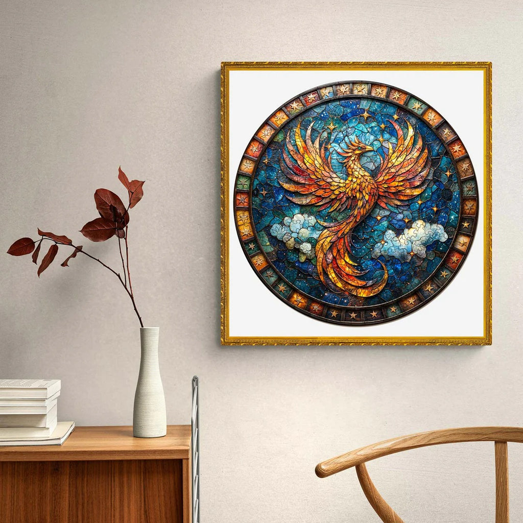 Whimsical Wooden Jigsaw Puzzle-Starry sky Phoenix