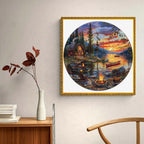 Whimsical Wooden Jigsaw Puzzle-canoe lake-2