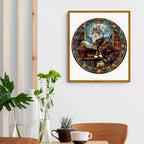 Whimsical Wooden Jigsaw Puzzle- The Maine Cat Library