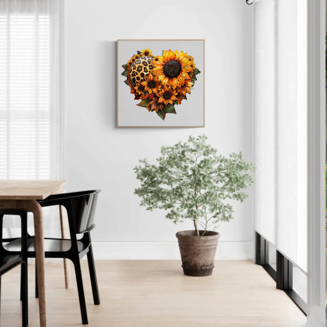 Whimsical Wooden Jigsaw Puzzle- sunflower