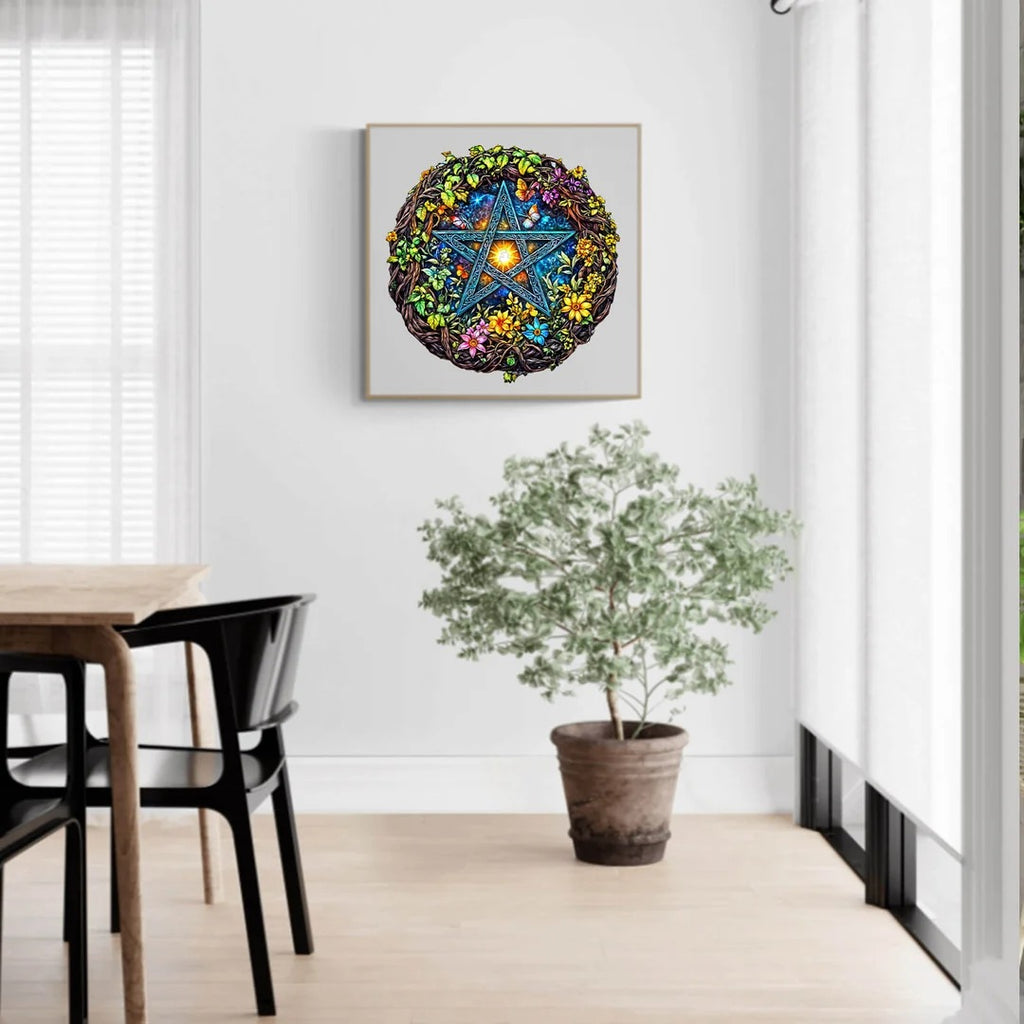 Whimsical Wooden Jigsaw Puzzle- Natural Starburst