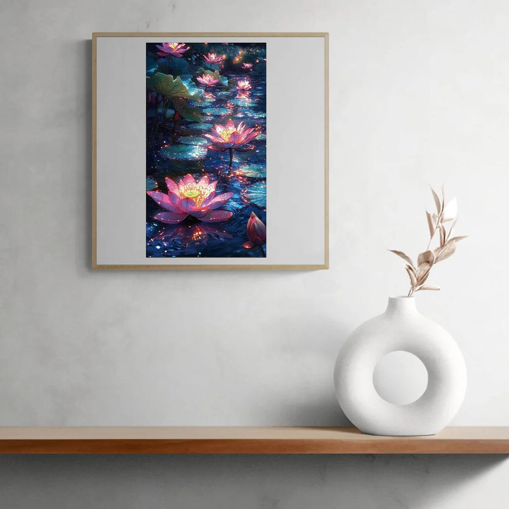 Whimsical Wooden Jigsaw Puzzle-moon Lotus