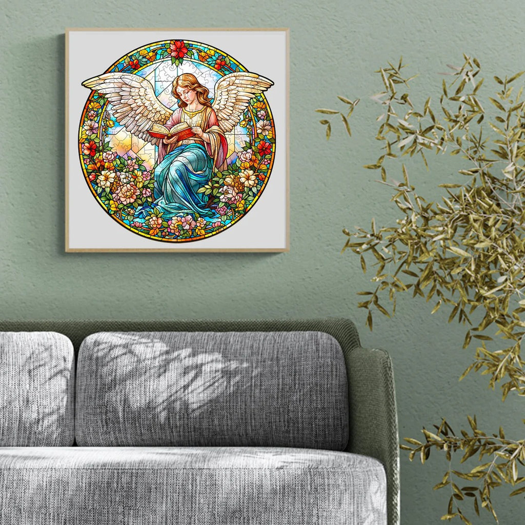 Whimsical Wooden Jigsaw Puzzle-Angelic Garden