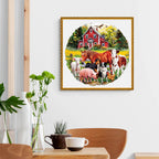 Whimsical Wooden Jigsaw Puzzle-Farm Animals