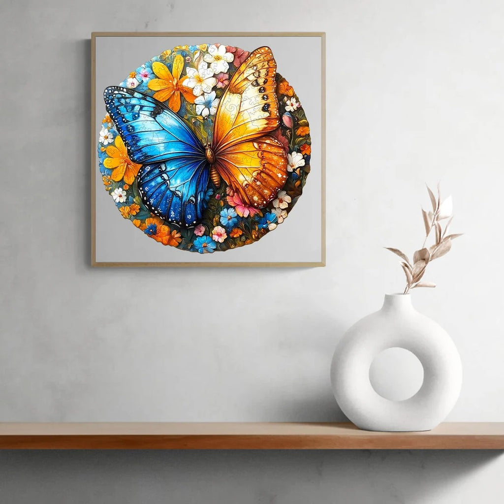 Whimsical Wooden Jigsaw Puzzle- Yin Yang Butterfly
