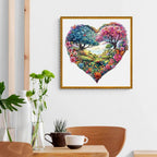 Whimsical Wooden Jigsaw Puzzle- love garden