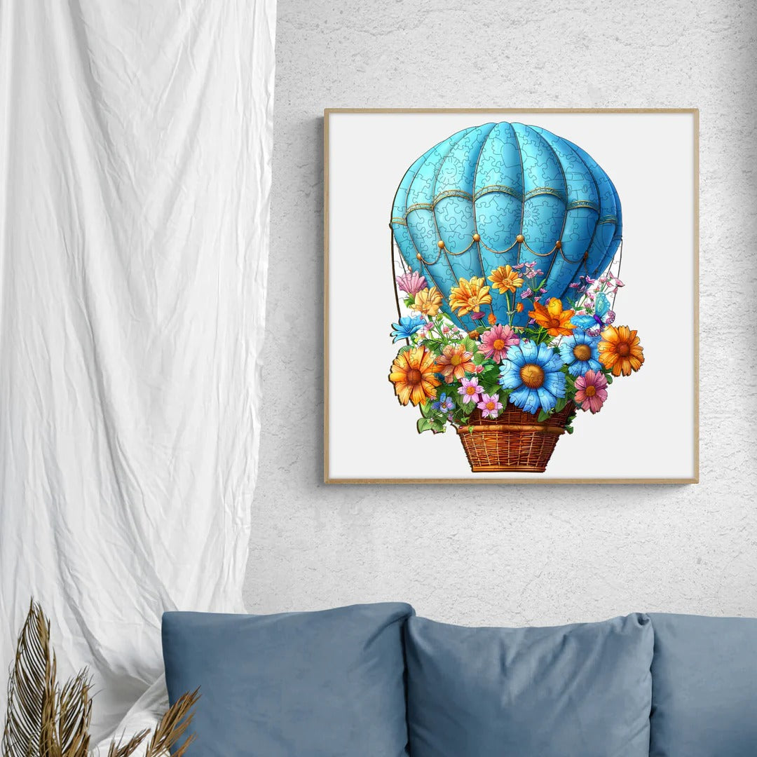 Verspieltes Holzpuzzle – Fliegende Blumen