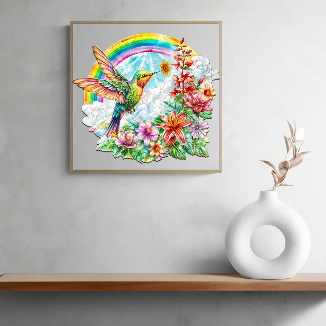 Puzzle en bois fantaisie - Colibri Angélique