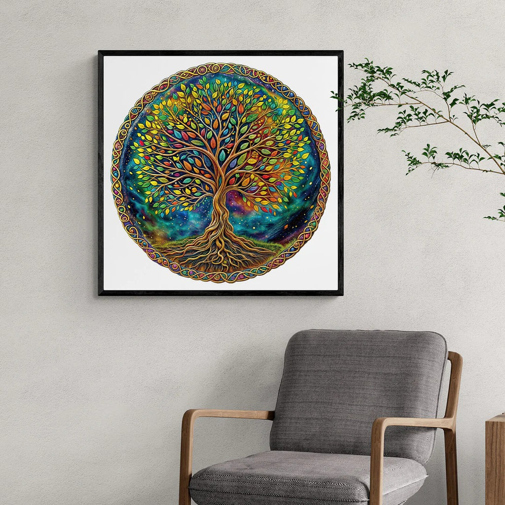 Puzzle en bois fantaisiste - Arbre de vie mystérieux