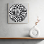 Whimsical Wooden Jigsaw Puzzle- Checkerboard pop art