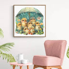 Whimsical Wooden Jigsaw Puzzle- bird holding umbrella
