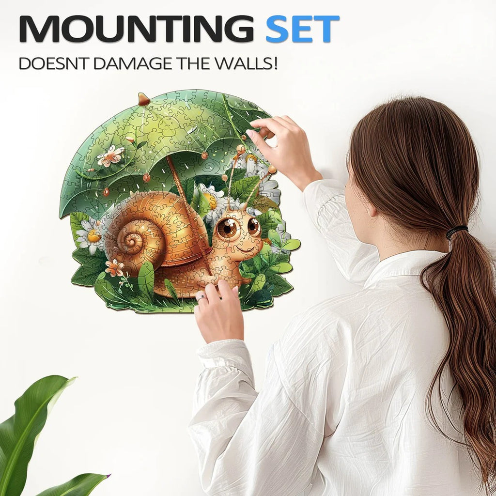 Whimsical Wooden Jigsaw Puzzle- Leisurely snail