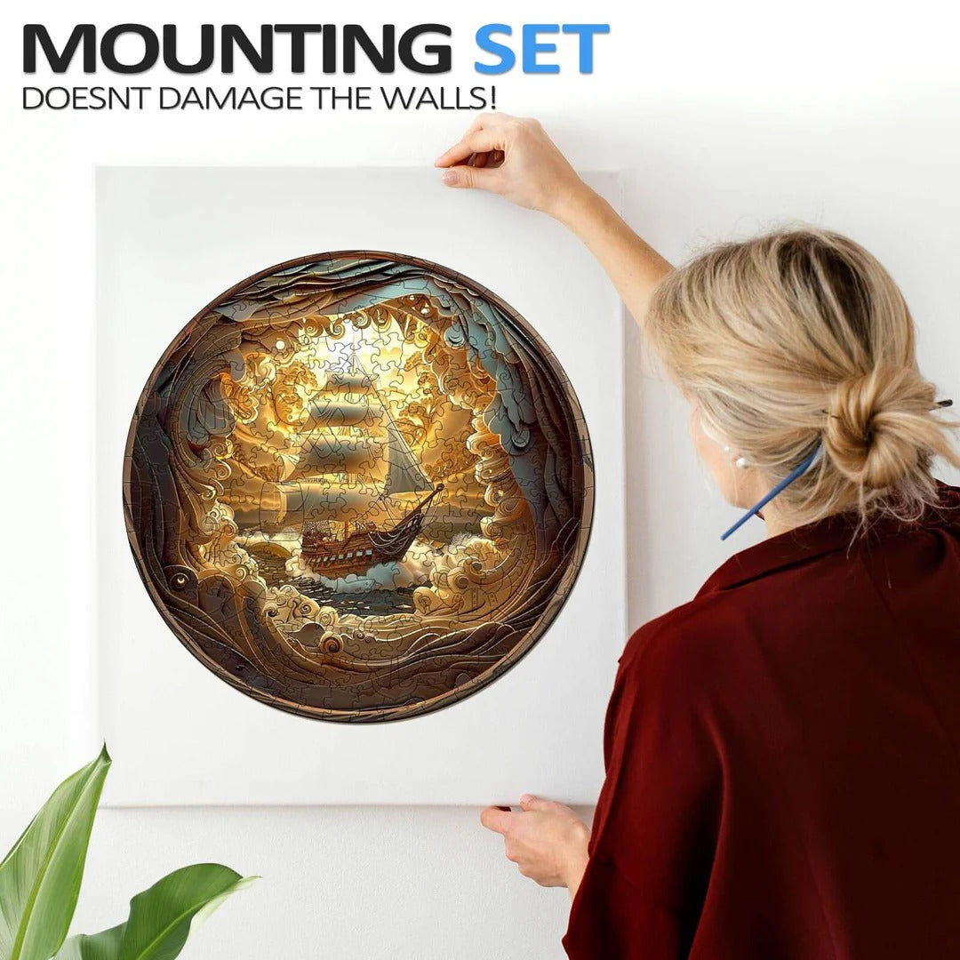 Whimsical Wooden Jigsaw Puzzle- 3D Sailing-1