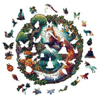 Whimsical Wooden Jigsaw Puzzle- Yin Yang fox-1