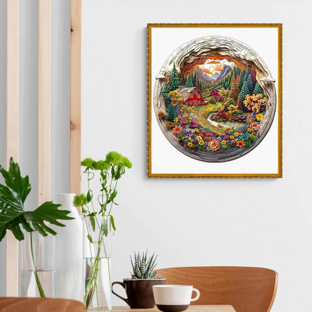Whimsical Wooden Jigsaw Puzzle- 3D farm