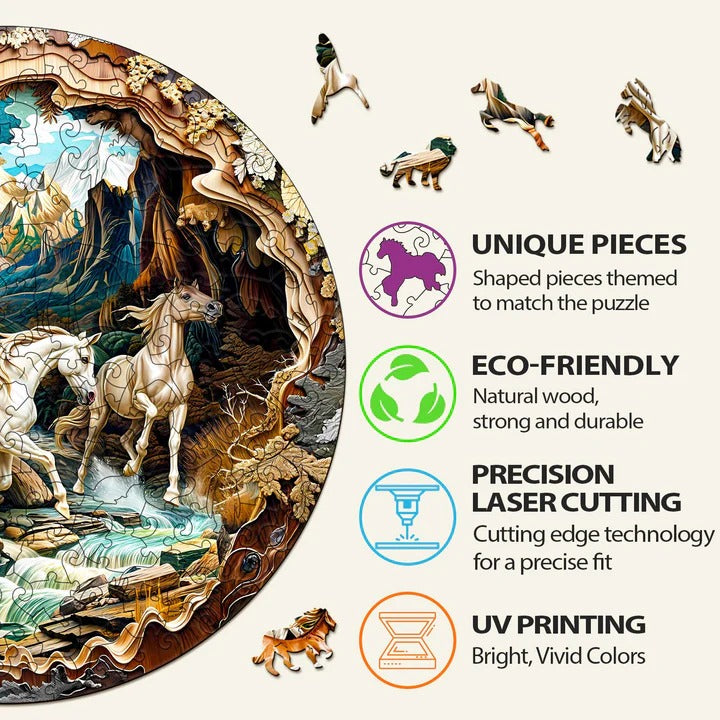 Puzzle en bois fantaisiste - Cheval 3D