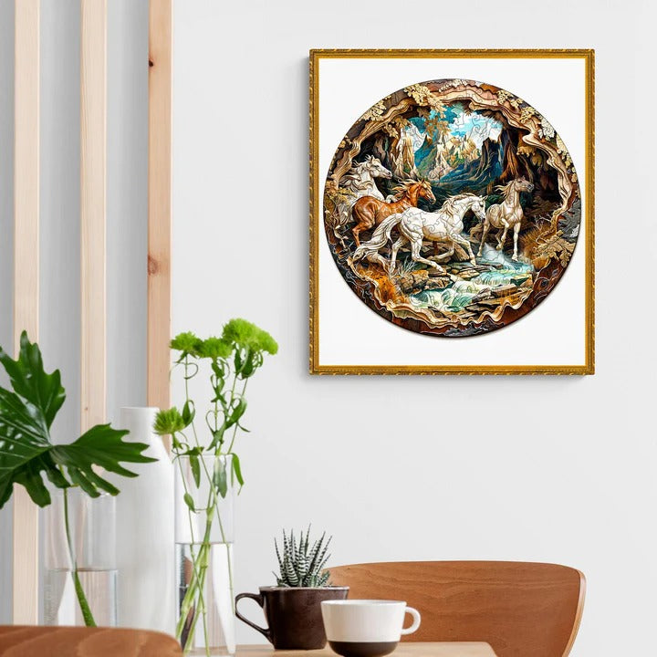 Puzzle en bois fantaisiste - Cheval 3D