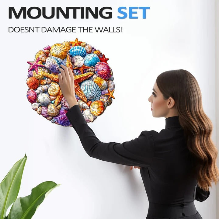 Whimsical Wooden Jigsaw Puzzle- Colorful Shells