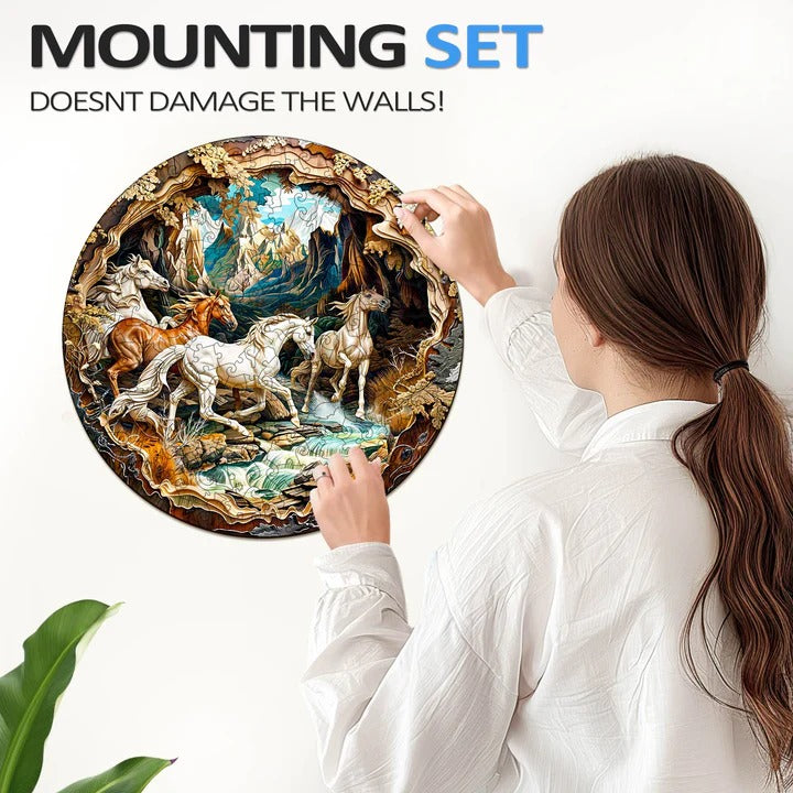 Puzzle en bois fantaisiste - Cheval 3D