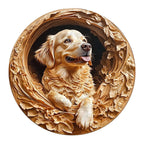 Whimsical Wooden Jigsaw Puzzle - 3D golden retriever - pickApuzzle