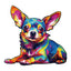 Whimsical Wooden Jigsaw Puzzle- Colorful Chihuahua