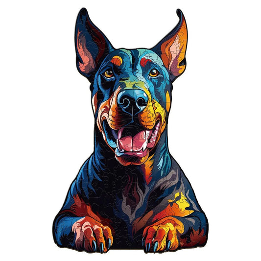Whimsical Wooden Jigsaw Puzzle- Doberman Pinscher