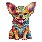 Whimsical Wooden Jigsaw Puzzle- Cute Chihuahua