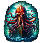 Whimsical Wooden Jigsaw Puzzle-Octopus Monster