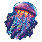 Whimsical Wooden Jigsaw Puzzle- watercolor jellyfish