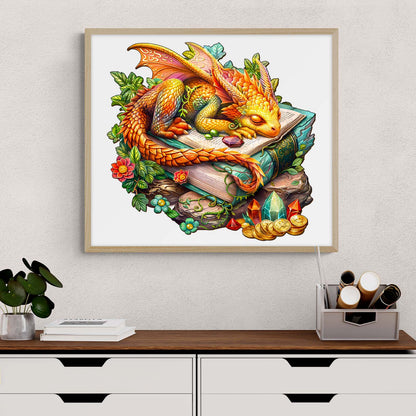 Verspieltes Holzpuzzle – Schlafender Drache
