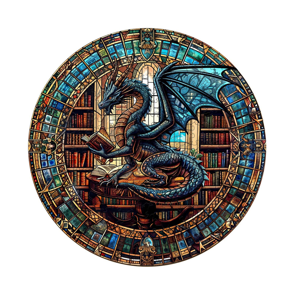 Wunderliches Holz-Puzzle – Die Drachenbibliothek