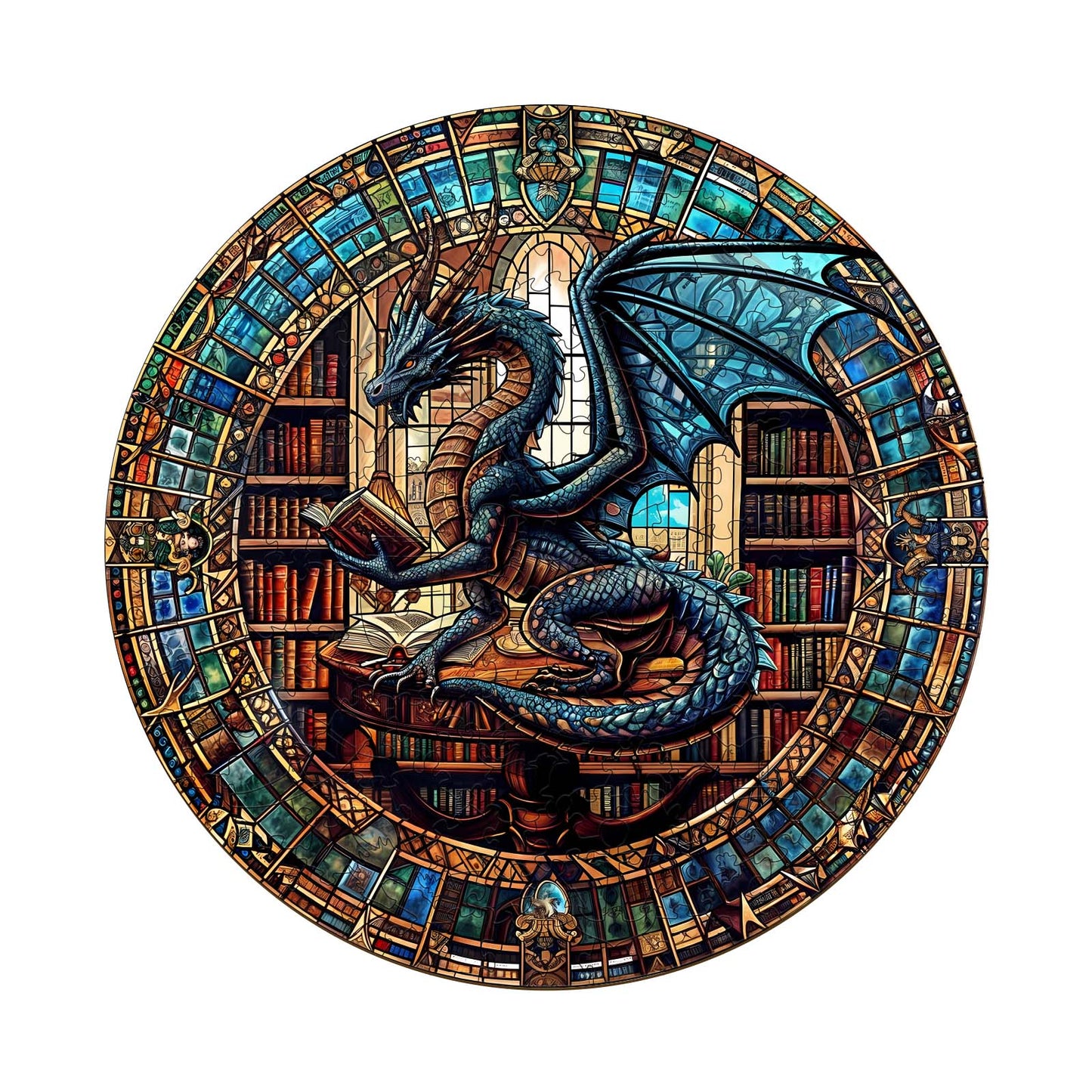 Wunderliches Holz-Puzzle – Die Drachenbibliothek