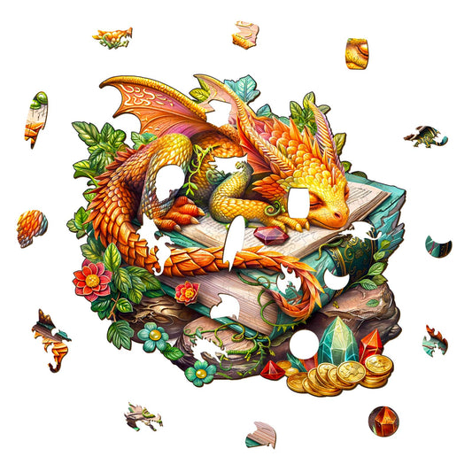 Whimsical Wooden Jigsaw Puzzle- Sleeping Dragon
