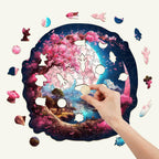 Whimsical Wooden Jigsaw Puzzle-Beautiful Moon