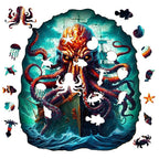 Whimsical Wooden Jigsaw Puzzle-Octopus Monster