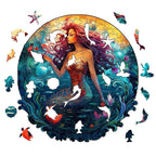 Whimsical Wooden Jigsaw Puzzle- Aqua Woman