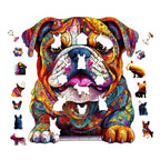 Whimsical Wooden Jigsaw Puzzle- Bulldog
