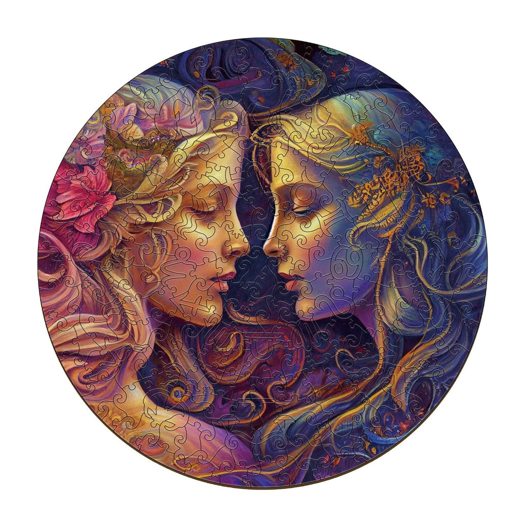Whimsical Wooden Jigsaw Puzzle-  Gemini 