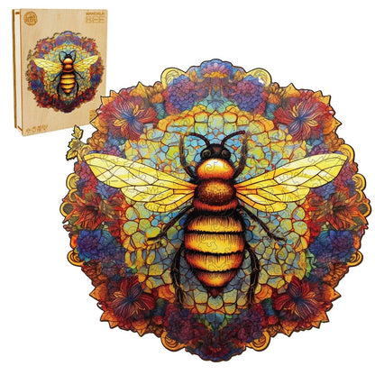 Whimsical Wooden Jigsaw Puzzle- MANDALA BEE